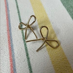 Gold Bow Tie Earrings
